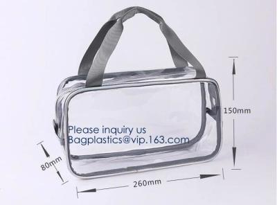 China Holiday Cosmetic Bag Flamingo Ice Cream Transparent Makeup Bags With Handle See Through Plastic Makeup Bags, Dress Bags for sale