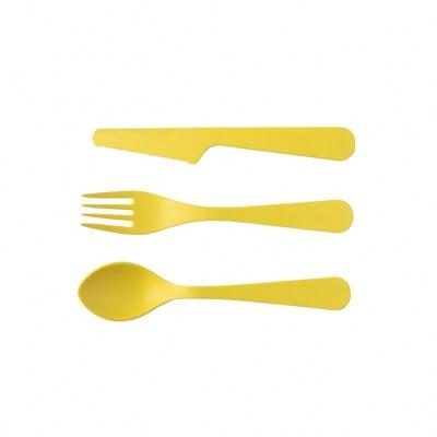 China Hot Selling Eco-friendly PLA Kitchenware Heavy Flatware Biodegradable Cutlery Set Kids Knife Fork And Spoon for sale