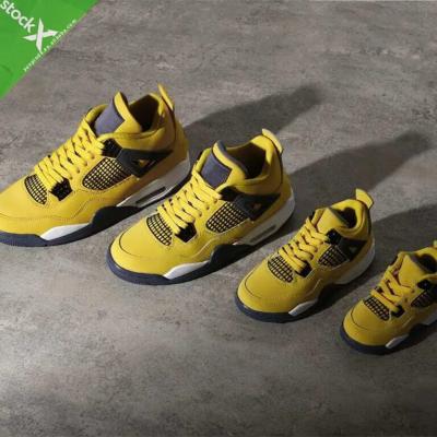 China TourYellow Retro Sports Active Original Quality Air Cushion Lighting ToddlerAJ4 Shoes With StockX for sale