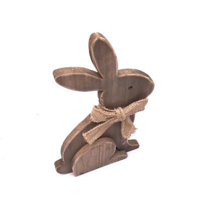 China 100% Handmade Wooden Rustic Antique Springs Easter Bunny Rabbit Style Home Decoration Ornaments for sale