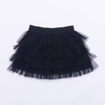 China OEM Black Breathable Girls Gauze Pleated Skirt For 4-14 Years Old Children for sale