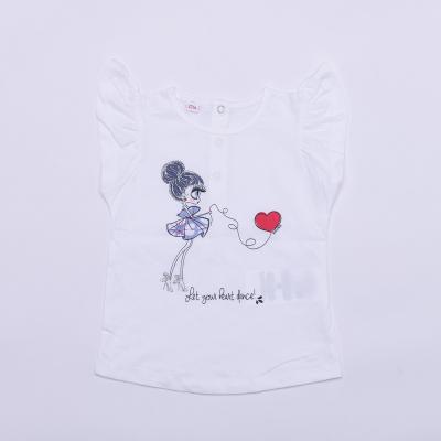 China Custom Printed O-Neck Breathable OEM Girls Toddler T-shirt White Shirt for 3months - 3 years old kids for sale