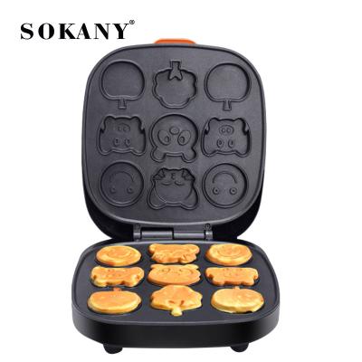 China ZOGIFTS SOKANY Multifunctional Square Waffle Sandwich Maker Portable Hot Easily Cleaned Mini Cartoon Cake Maker for sale