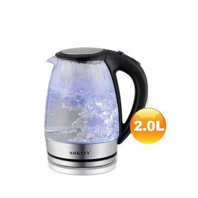 China 360 Degree Base ZOGIFTS SOKANY Mini Glass Electric Kettle Automatically Rotating Wholesaler Cut Off Power for sale