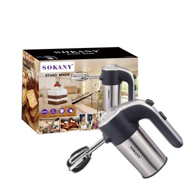 China New Powerful Electric Beater Ejector Knob Zogifts Sokany Handheld Mixer For Kitchen Food Eggs 220v 5 Speeds for sale