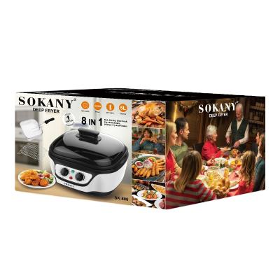 China Hotel Sokany 8 in 1 5L Multifunctional Air Deep Fryer for Home Use Oil Free Deep Fryer for sale