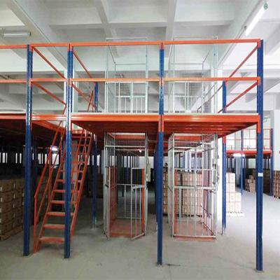 China Multilevel Corrosion Protection Mezzanine Floor Attic Shelf Steel Structure Platform With Guardrail for sale