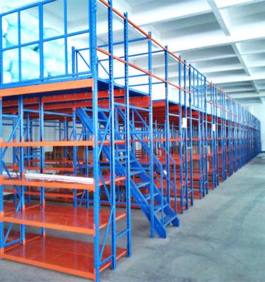 China Custom Mezzanine Rack Corrosion Protection Rack Upright Floor Warehouse Multilevel Rack for sale