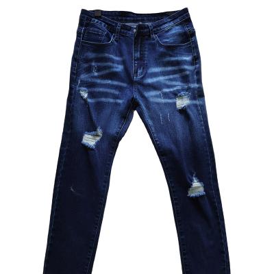 China *Breathable Flash Sales* 2021 Trendy Casual Loose Mens Jeans Ripped Stretch Skinny Blue Denim Pants Trousers For Male for sale