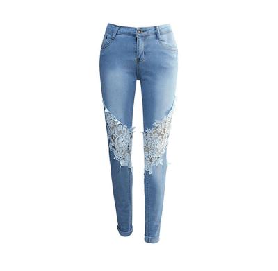 China Breathable Lace Ripped Jeans Jumpsuit Persians Well Style Sexy Lady Women Low Rise Guy Jeans Skinny Fit Beauty Teens for sale