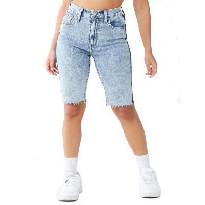 China NEW Breathable WASHED Zipper With Pockets Womens Shorts Personality Design Jeans Slim Short Womens Jeans for sale