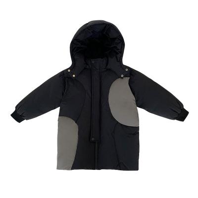 China New Long Sleeve Hooded Coat Sustainable Children's Long Medium Warm Jacket Boys' Winter Jacket Clothes for sale