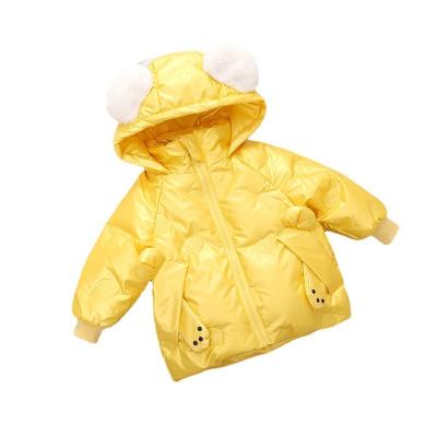 China Korean version boys and girls small and medium bright face of children's jacket windproof down wash free down jacket cartoon fur ears H for sale