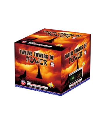 China 12 Shots Consumer Cake Fireworks Twelve Towers Of Power Holiday Fire Crackers Liuyang for sale