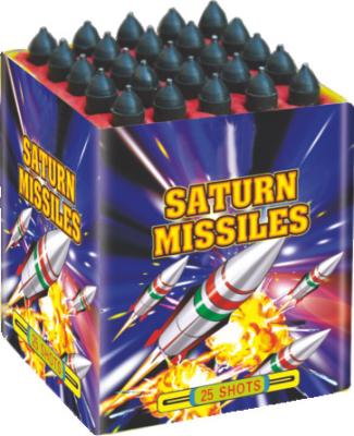 China 25 Shots Liuyang Saturn Missile Fireworks 1.4G UN0336 Class Supersized Color for sale