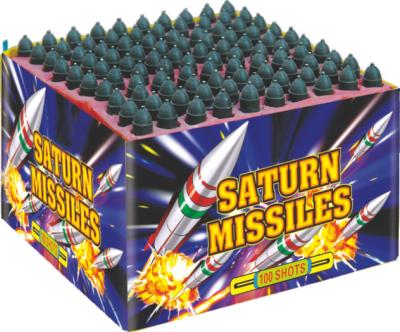 China 100 Shots Saturn Missiles Fireworks Classic Square Shaped All Ages For Celebration for sale