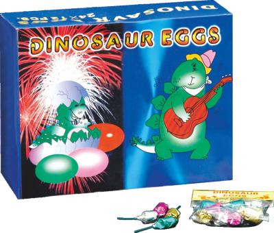 China Customized Toy Novelty Fireworks Dinosaur Eggs With Color Paper Cover Cracklings for sale