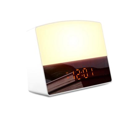 China Calendars Analog Sunrise/Sunset Wake Up Colorful LED Lights, Bright Digital FM Radio With Wifi Smart Clock for sale