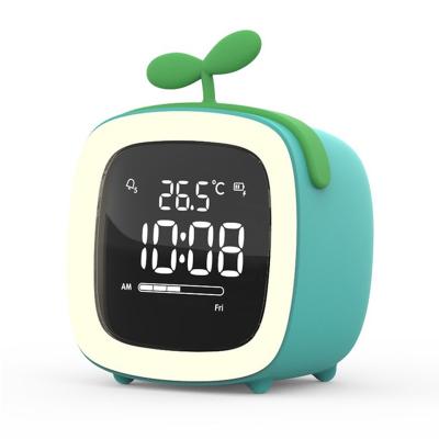 China Calendars Cut Digital Cartoon Night Light Desktop Alarm Clock Rechargeable Battery, Christmas Gift for Kids for sale