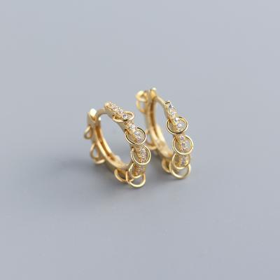 China TRENDY 925 Sterling Silver Circle Hoop Earrings for Women Men Party Punk Trendy Accessories Shape Jewelry Gift for sale