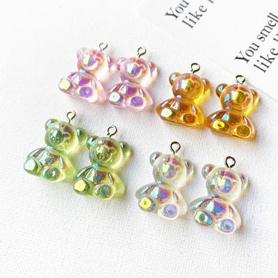 China TRENDY Color Flatback Cabochons Resin 10Pcs Gummy Bear Candy Gummy Necklace ab Charms DIY Pendants Embellishment Decoration Craft for sale