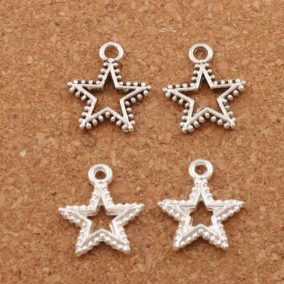 China 150Pcs FASHIONABLE Tibetan Dots Rim Open Star Charm Beads 32X15mm 2Colors Pendants Alloy DIY Jewelry L101 for sale