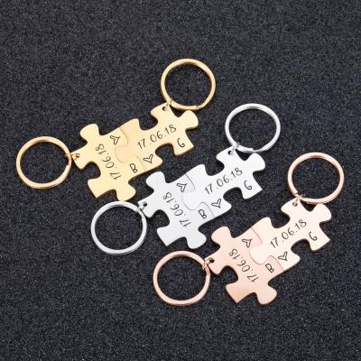 China Fashion Luxury Cute Classic Vintage Simple Popular 2 Pcs Women Key Chain Men Couple Key Chain Gifts For Husband Wife Boyfriend Girlfriend Valentines Day Gift for sale