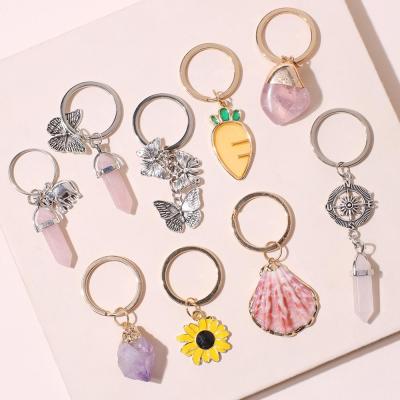 China 2 PCS Crystal Anime Keychains Mothers Day Cute Fashionable Charm Security Phone Self Defense Key Chain Gift For Friend for sale