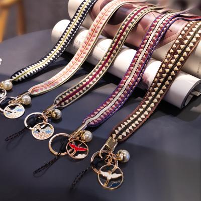 China Retro Tide Chinese Style Mobile Neck Lanyard Polyester Hanging Head Chain Pendant National Cell Phone Case for sale