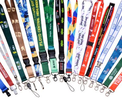 China Polyester Printed Lanyard For Keys Full Color Custom Design Badge Holder and Staff Cards for sale