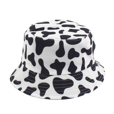 China New Cow Print Fashion Cow Print Bucket Hat Black White Reversible Fisherman Caps Summer Hats For Women Gorras for sale