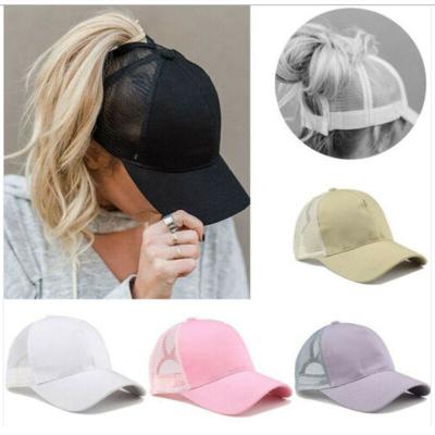 China breathable & HOT Sport Waterproof Mesh Snapback Hip Hop Sun Hat Women Summer Cap Female Men Ponytail Baseball Cap for sale