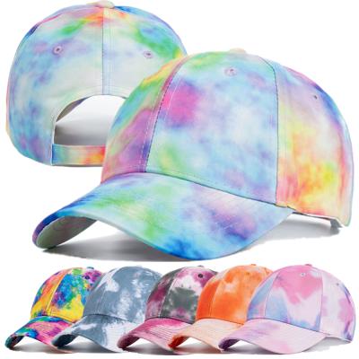 China breathable & New Fashion Waterproof Women Tie Dye Printing Multicolor Irregular Baseball Cap Streetwear Summer Hats Female Outdoor Hats for sale