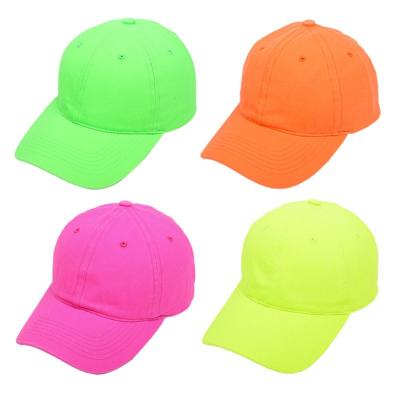 China breathable & Unisex Fluorescent Neon Baseball Cap Solid Color Sunscreen Luminous Outdoor Hat Waterproof for sale