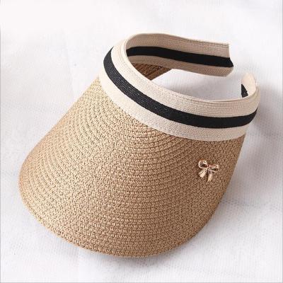 China 2019 New Women's Sun Protection; Sun Hats Straw Visor Caps Parent-Child Summer Beach Handmade Empty Top Hat for sale