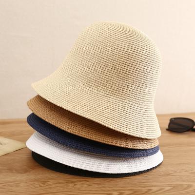 China Straw Hats Panama Beach Bucket Cap Sun Protection Foldable Women Summer Visor Sun Visor New 2021 for sale