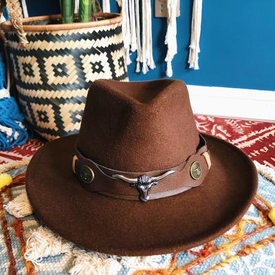 China Decorate Retro Western American Woolen Cloth Top British Style Hippie Hat Autumn And Winter for sale