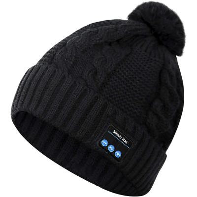 China breathable & Waterproof Hat, Beanie Hat, Pom Soft Knit Beanie Hat Built-in Speakers and Microphone for Outdoor Winter Fitness Sports for sale