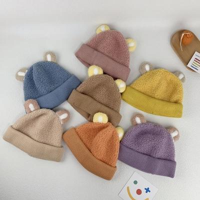 China breathable & Waterproof Cute INS Winter Babies Boys Ear Bucket Hat Kids Sun Hat Beanies Children Outdoor Lamb Thick Warm Hats Caps for sale