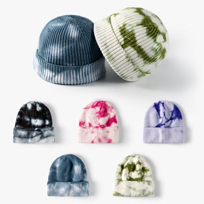 China breathable & Fashion Autumn Mens Hip Hop Waterproof Tie Knitted Hats Women Cotton Crochet Skullies Beanies Hat Harajuku Soft Dip Dye Streetwear for sale