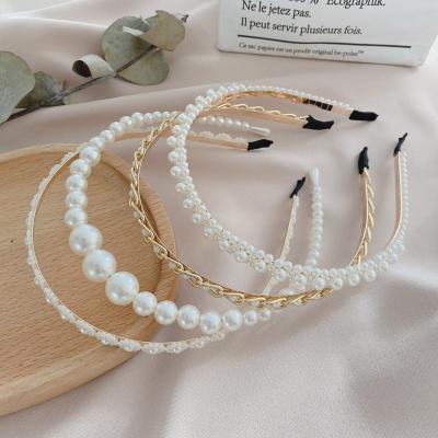 China 2021 New Women's Multifunctional Soft Headband Package Lady Hair Hoops Fashion Accessories Full Pearls Elegant Headbands for sale