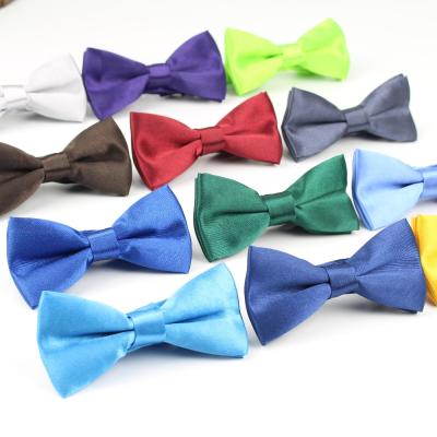 China Dobby Kids Fashion Formal Bow Tie Commercial Classic Pet Bowtie Kid Suit Solid Color Butterfly Wedding Party Dicky Tuxedo for sale