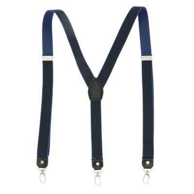 China Fashion 2.5cm Width Connected Color Strong Creative 3 Hooks Buckle Easy Use Suspender Strap Straps Black Leather Cowhide for sale