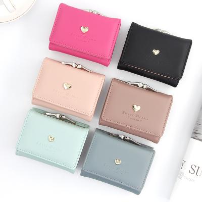 China New Waterproof Women's Cute Short Cartoon Zero Coin Clip Lady Wallet Cardholder Bag Girl Small for sale