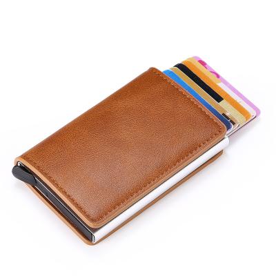 China Business 2021 Dropshipping Men Women Waterproof Smart Holder Aluminum Metal Rfid Credit Mini Card Wallet for sale