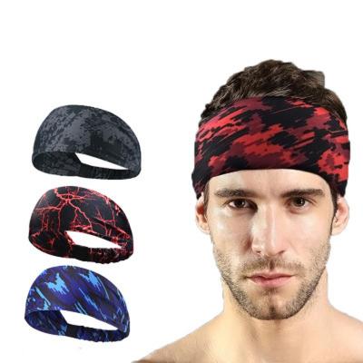 China Running Fitness Yoga Bike Cycling Men Women Absorbent Non-slip Bandana Polyester Headband Tennis Fitness Increasing Hair Scarves for sale