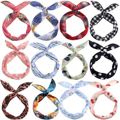 China Decorate Summer Fashion Women Bands Bohemian Vintage Girls Print Turban Bandanas Bandanas Cross Headband Hair Accessories for sale