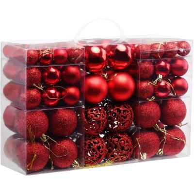 China 100pcs Eco-friendly Christmas Ornaments New Year Party Ornament Decor Foam Balls Hang Xmas Decorations Hanging Ball Tree for sale