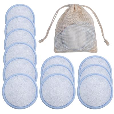 China 12pcs/Bag Washable Face Rounds Cleansing Make Up Remover Reusable Puff Removal Tool Makeup Facial Cotton Pads for sale