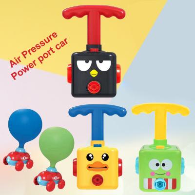 China Mini Plastic Inflator Air Pump Inertia Car Balloon Hand Push Power Science Experiment Diecast Inflatable Toy For Kid for sale